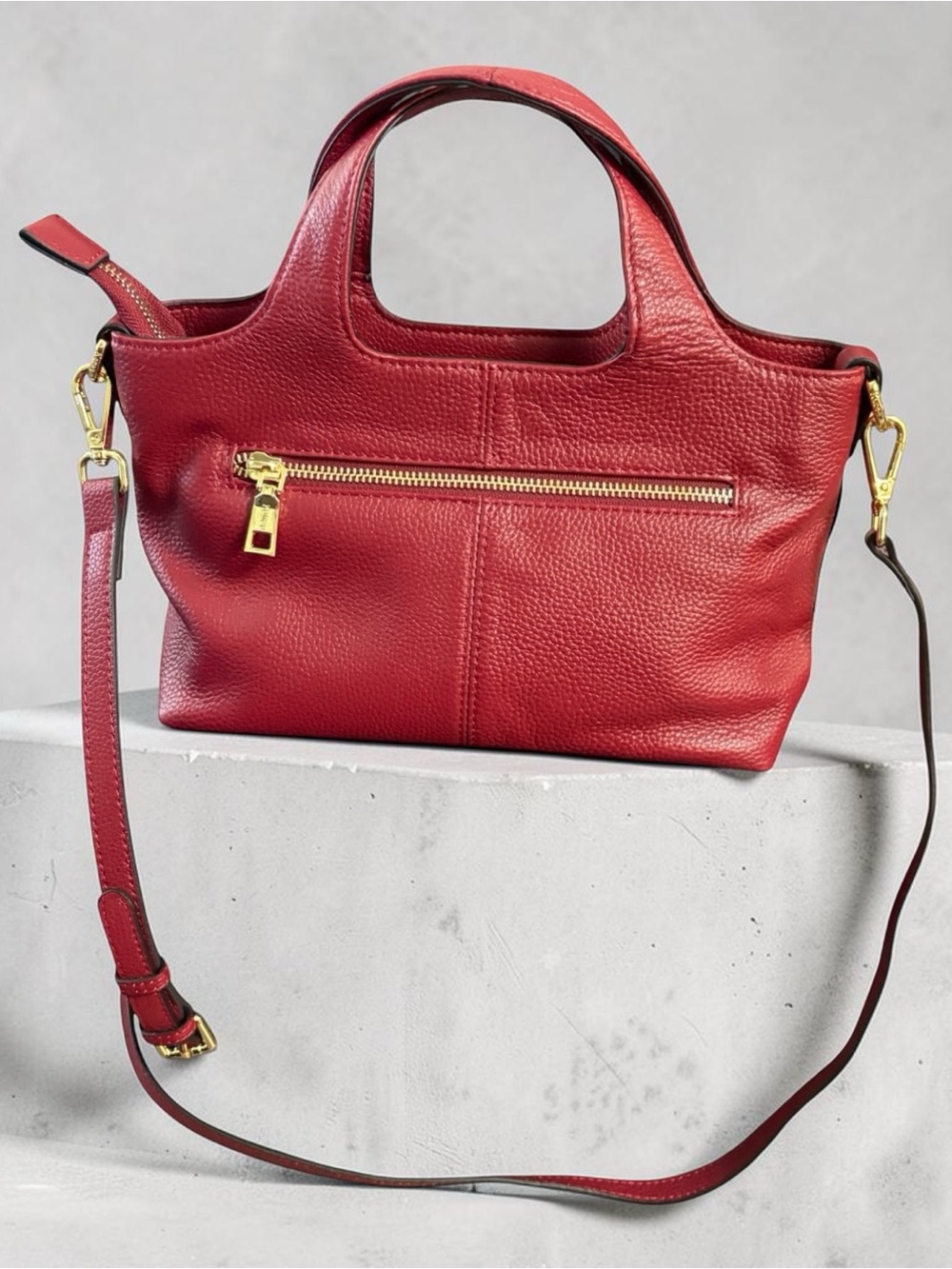 NEW Kattee Cowhide Wine Leather Crossbody Bag